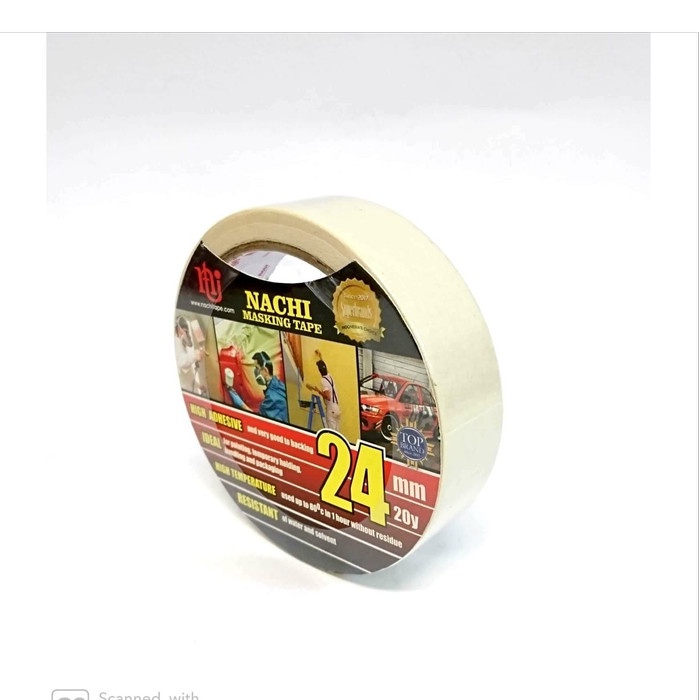 

Dus Nachi Masking Tape Lakban Kertas Cream 24 mm x 20 Yard