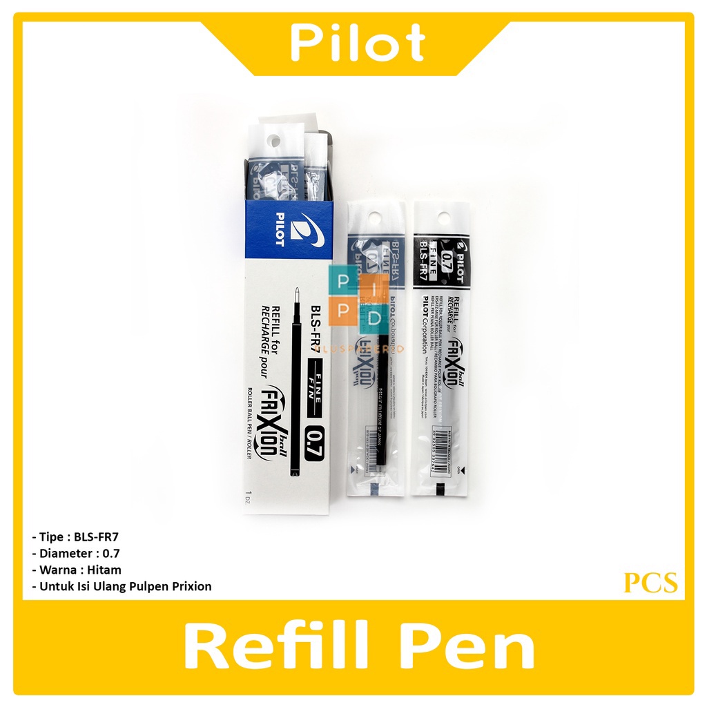 

PILOT - Refill Frixion Pulpen 0.7mm Hitam - Pcs