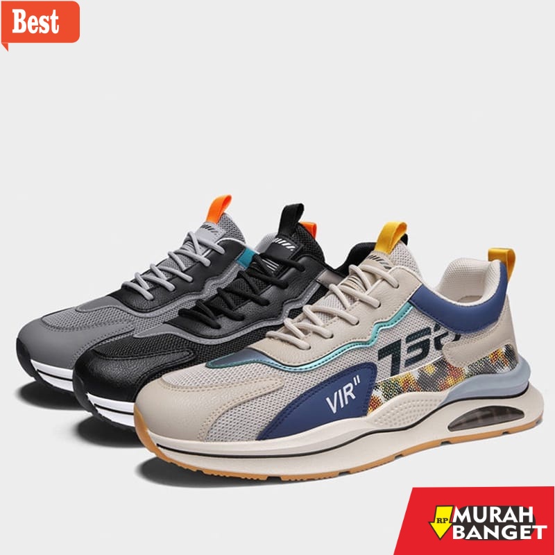 Sneakers pria terbaru- GROSIRTAS LV0228 Sepatu Sneakers Sport Pria Import Motif VIR