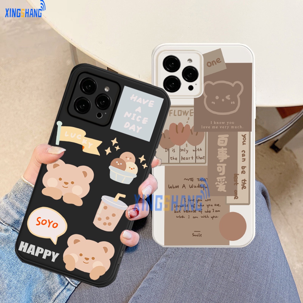 Casing hp iPhone 11 iPhone 14 Pro Max 12 13 Xs Xr Xs Max iPhone6 6S 7 8 Plus Kartun Beruang Lucu Sil