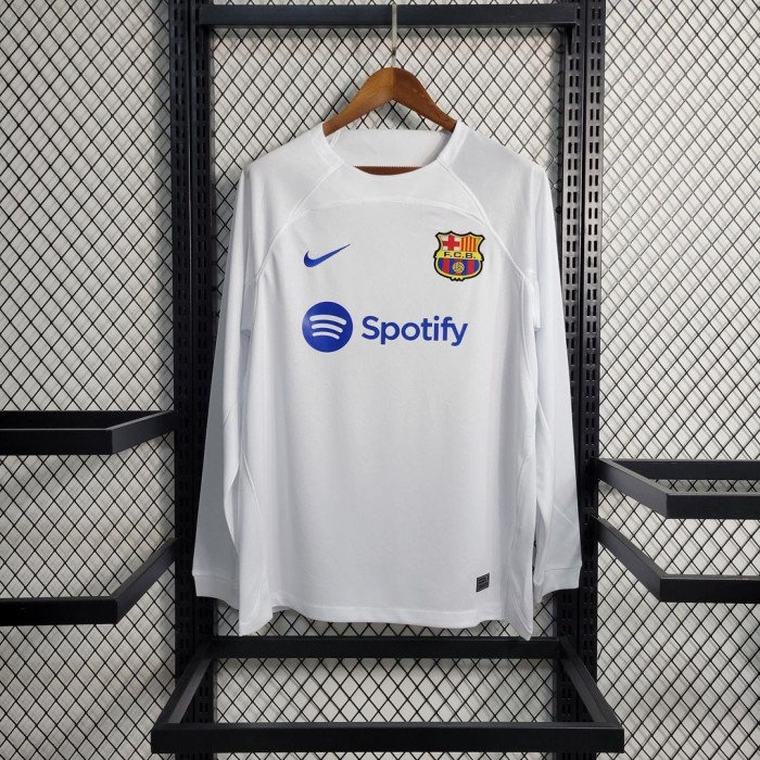 BAJU BOLA JERSEY LS BARCELONA AWAY 2023 2024 JERSEY LENGAN PANJANG LS BARCA AWAY 2023 2024