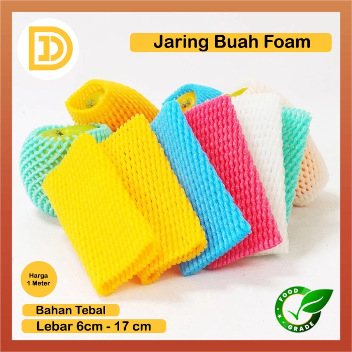 Jaring Foam Net Buah Warna Busa Polynet Bungkus Sayur Apel Jeruk Pir Jaring Pelapis Pembungkus Buah