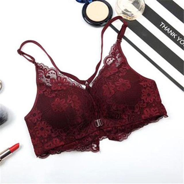 Bra set BH Lingerie Push Up Setelan Tali Rumbai Klik Depan Cocok untuk Menyusui