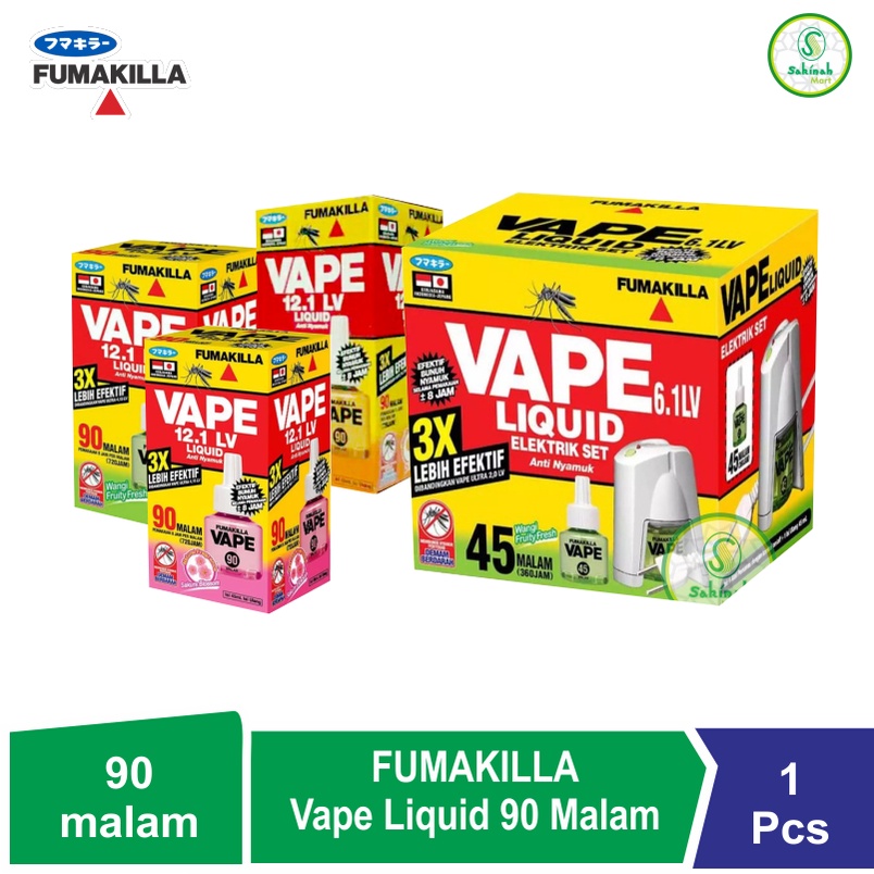 FUMAKILLA Paket Vape Alat + Refil Liquid 90 malam - Obat Anti Nyamuk Elektrik - Anti nyamuk