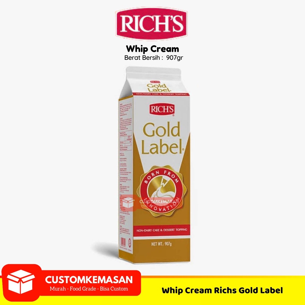 

Richs Wipp Cream Gold Label / Cream Wipp Instan 907gr / Cream Kue Instan