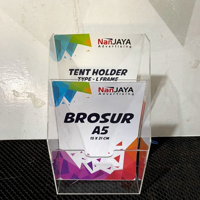 RAK/TEMPAT BROSUR ACRYLIC/ AKRILIK A5 (15x21) 2 SUSUN / 2 TINGKAT