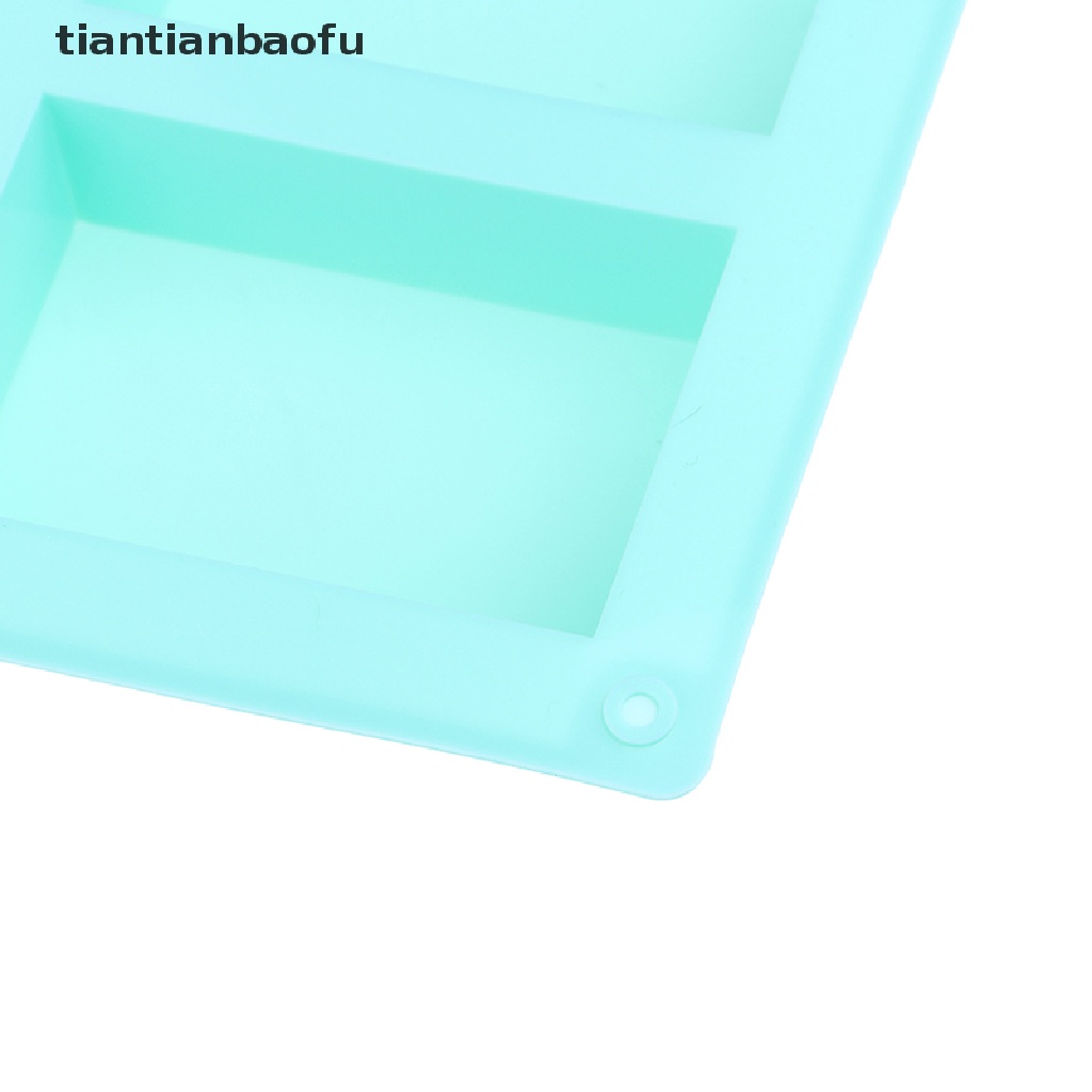 [tiantianbaofu] 6 Cavity Square Plain Soaps Mold Persegi Panjang Buatan Tangan DIY Bentuk Sabun Tray Cetakan Butik