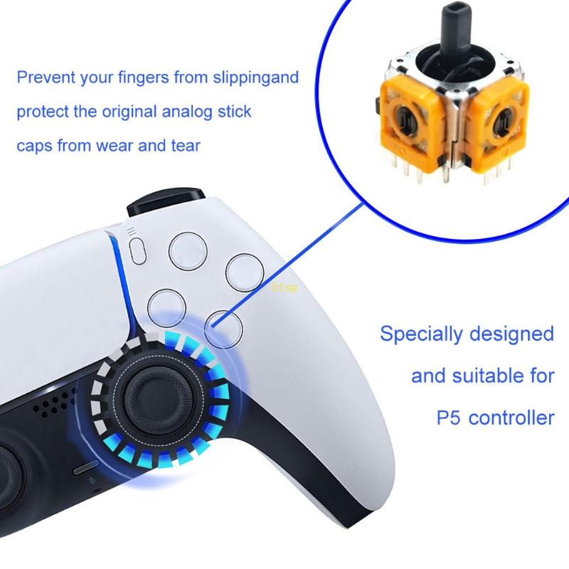 Btsg 5pcs Modul Sensor Analog 3D Pengganti Controller 2.3K Joystick Axis Analog Thumb Sticks Perbaikan Acessory Spare P