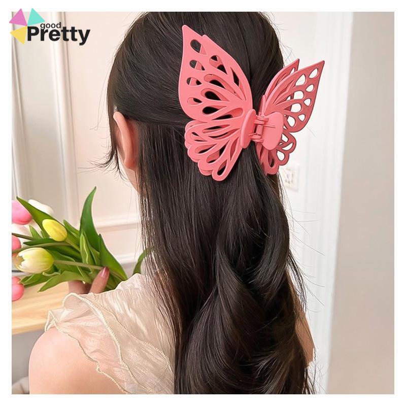 Jepit Rambut Kupu-kupu Buram Betina Klip Cakar Rambut Lapisan Ganda Berlubang Klip Rambut Serbaguna - PD