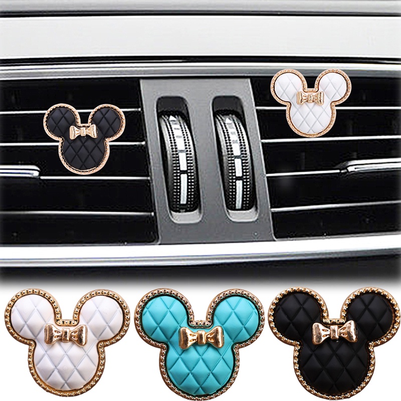 Lubang Angin Ac Mobil Klip Mickey Mouse/Kartun Warna Acak Outlet Vent Ornamen Aksesoris Otomotif