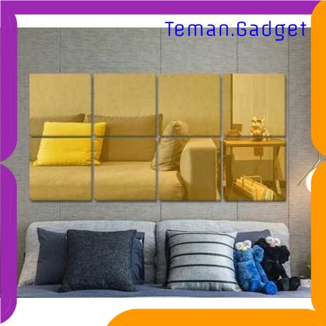 TG -  ART Fender Wall Sticker Dekorasi Dinding 3D Model Square Mirror 9 PCS - Q353