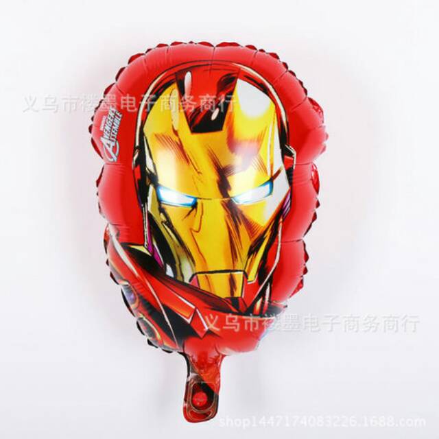 Balon Foil Kepala Captain America, Spiderman, Hulk, Iron Man Size 45 cm