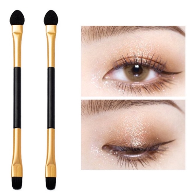 1pc Kepala Spons Pewarna Pusing Eyeshadow Brush Double Head Makeup Brush Eyeshadow Brush Profesional Detail Brush Makeup Alat Untuk Wanita Dan Anak Perempuan