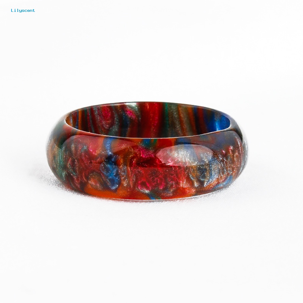 Lilyscent Exquisite Finger Ring Untuk Ladies Female Male Rainbow Circlet Tahan Korosi