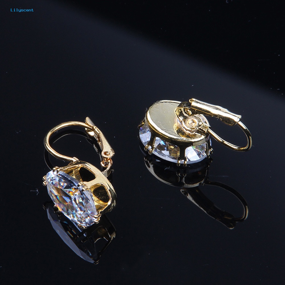 Lilyscent Wanita Teardrop Cubic Zirconia Hias Menjuntai Leverback Earrings Perhiasan Hadiah