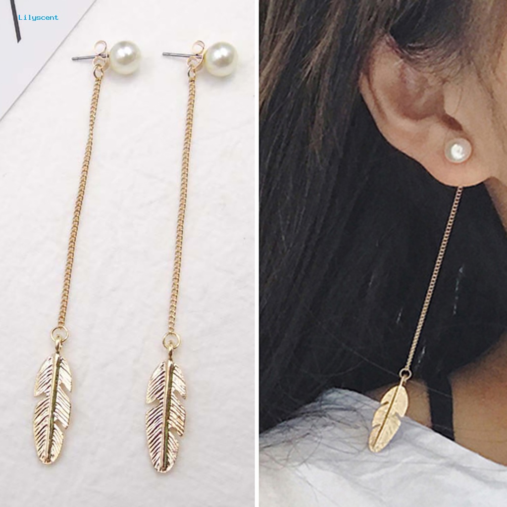 Anting Tetes Bahan Alloy Lilyscent Untuk Gadis Pearl Earing Mudah Digunakan