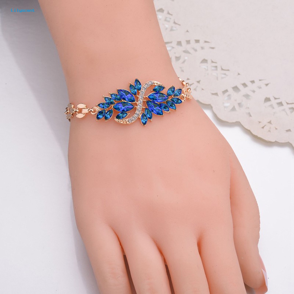 Lilyscent Wanita Gadis Fashion Merak Rantai Bangle Cuff Charm Gelang Perhiasan Hadiah