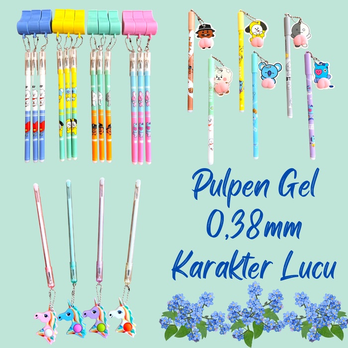 

Pulpen Pena Gel Cair Karakter 0,38mm Unicorn Peluit BT21