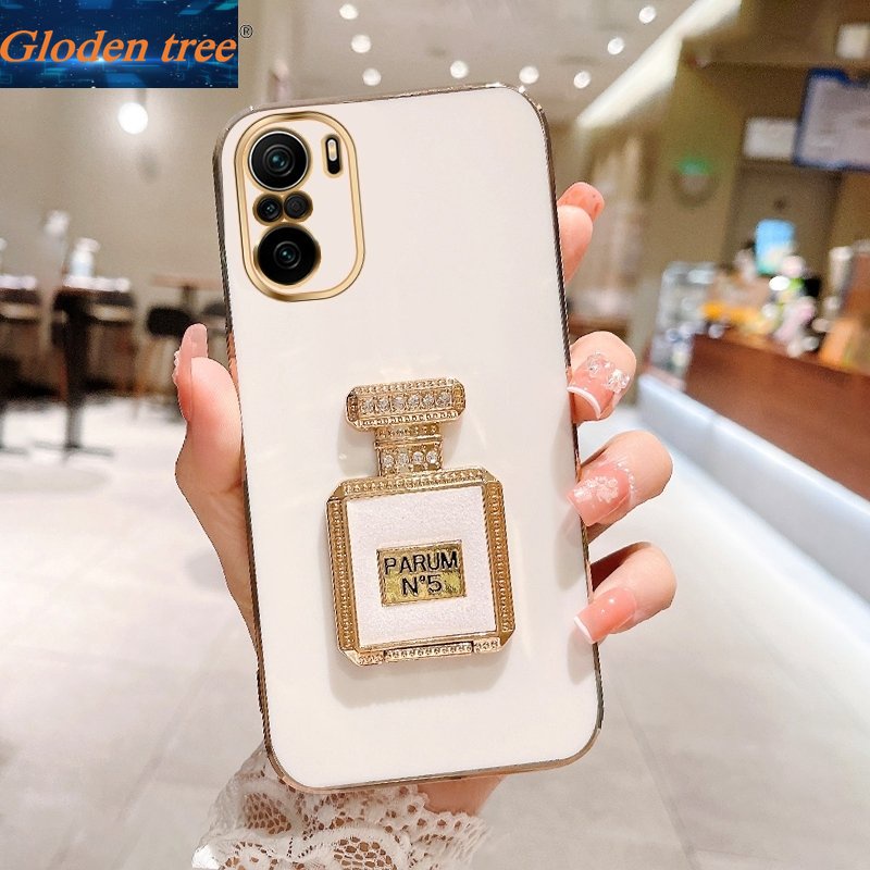 Gloden tree Casing Case Untuk Xiaomi Redmi K40S Redmi K40 Gaming Pro K40 Pro Redmi K50 Casing Gaming Dengan Botol Parfum Tendangan Lipat Cakupan Penuh Case Kamera