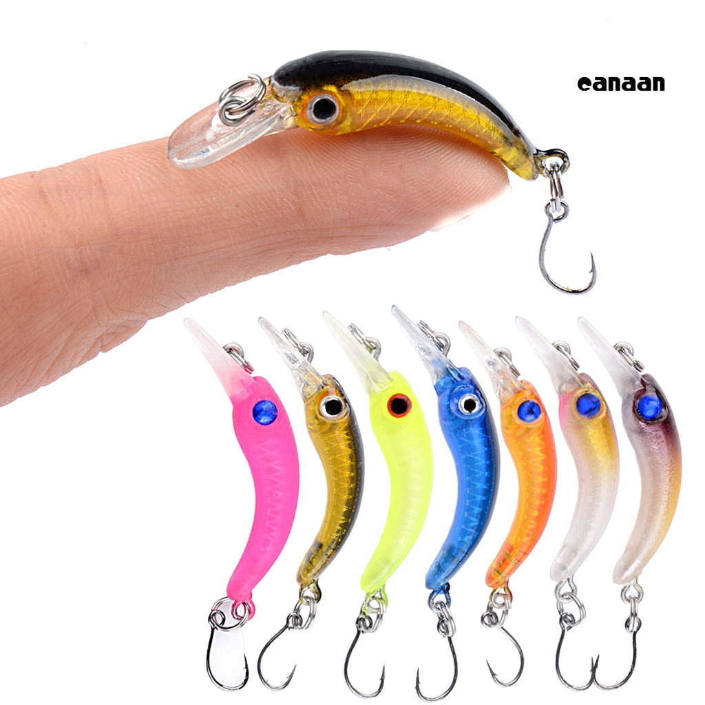 Cnn-7pcs/set 1.5g/4cm Memancing Umpan 3D Mata Tajam Kait Universal Mini Simulasi Ikan Kecil Topwater Umpan Buatan Memancing Aksesoris