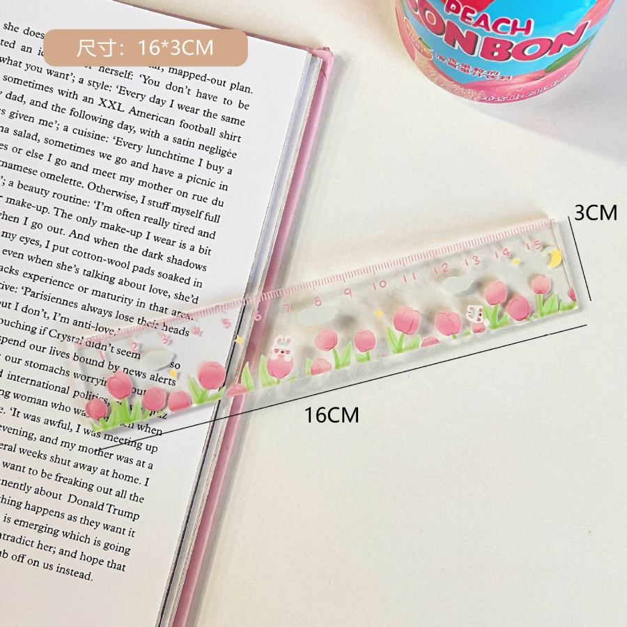 15 cm Penggaris Kartun Lucu Penggaris Siswa Gadis Hati Kawaii Perlengkapan Sekolah