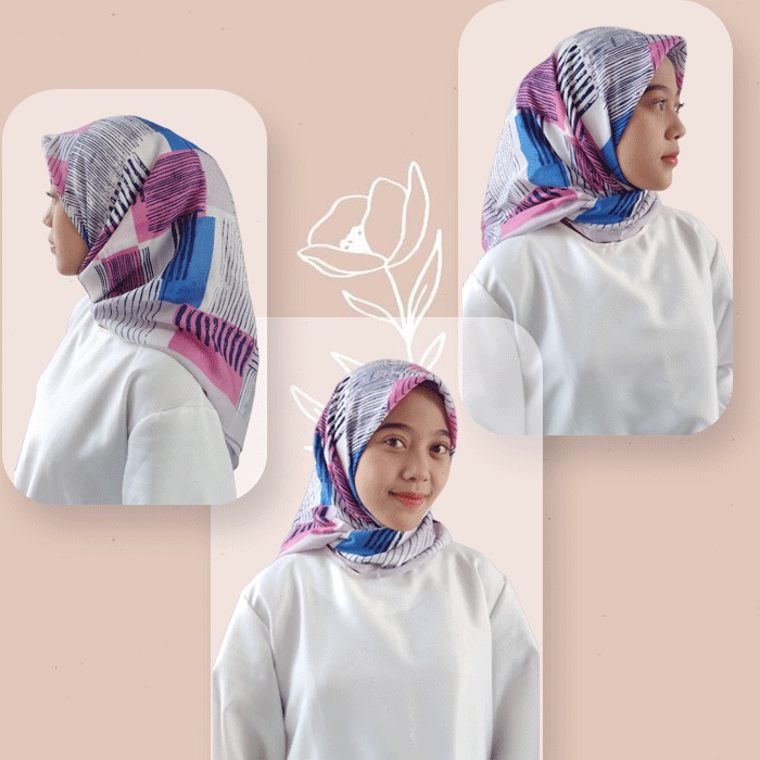 Jilbab Kerudung Segi Empat Paris Motif Murabae
