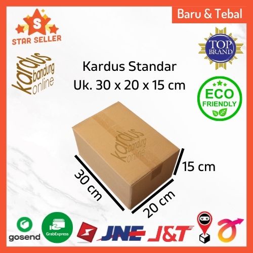 Kardus Box Kotak Dus Packing Medium Polos 30x20x15 BFlute Tebal 3 mm Untuk Sembako Hampers Parcel Ka