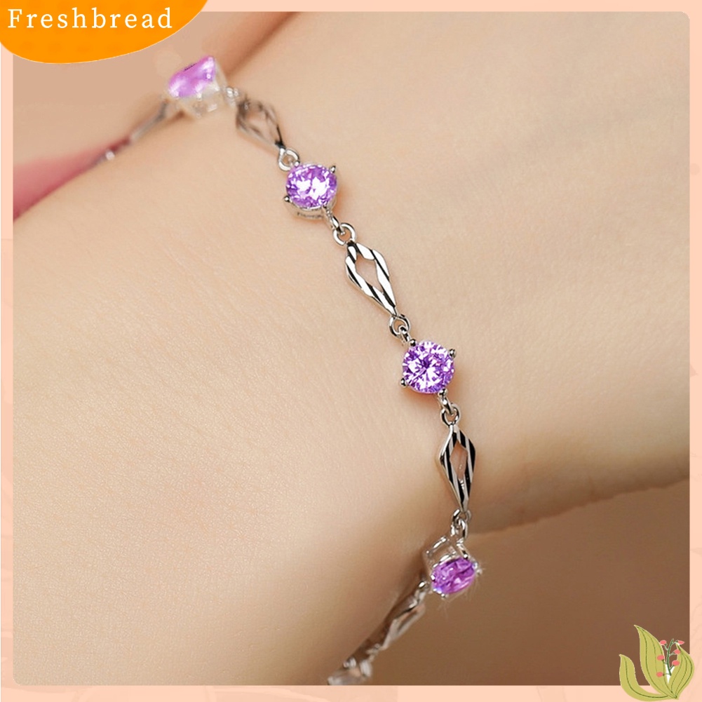 &lt; Freshbread &gt; Wanita Fashion Berlian Imitasi Mengkilap Gelang Bangle Statement Jewelry Hadiah Pesta