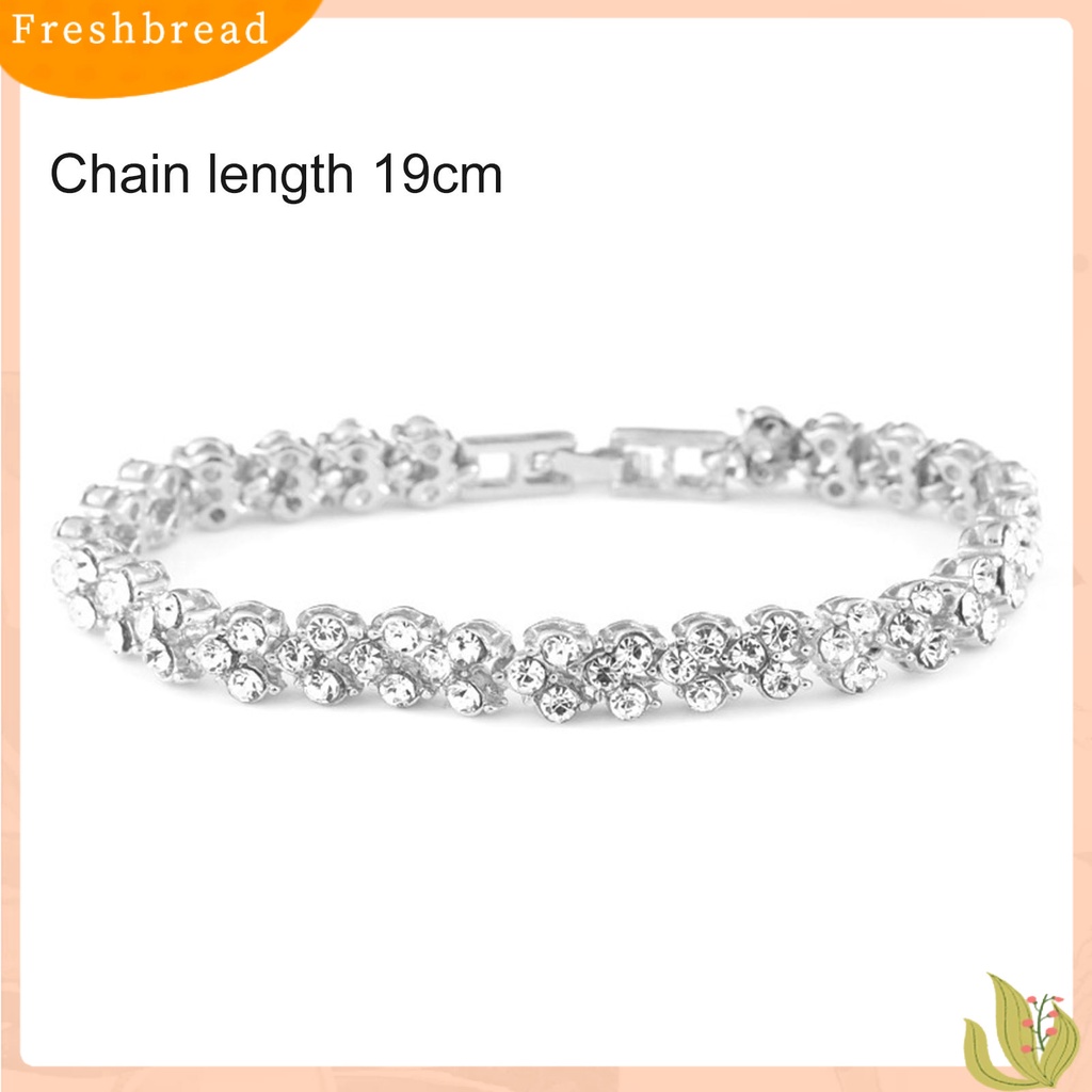 &lt; Freshbread &gt; Wanita Mewah Sederhana Kristal Imitasi Mengkilap Gelang Bangle Perhiasan Aksesoris Hadiah