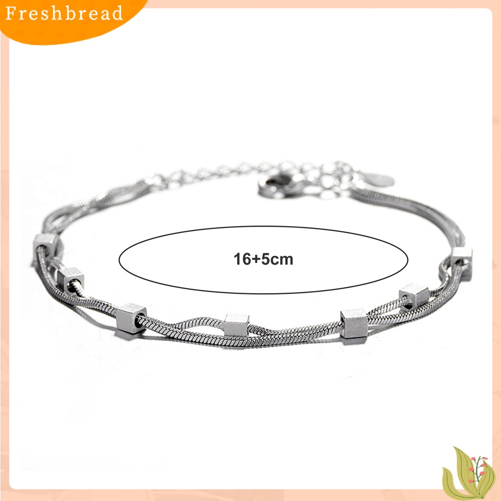 &lt; Freshbread &gt; Gelang Wanita Double Layer Snake Chains Jewelry Adjustable Square Bracelet Untuk Pesta Pernikahan Perjamuan