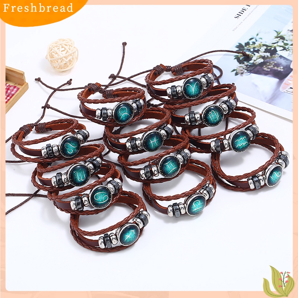 &lt; Freshbread &gt; Gelang Tali Rantai Adjustable Retro 12rasi Bintang Braided Bracelet Untuk Pesta