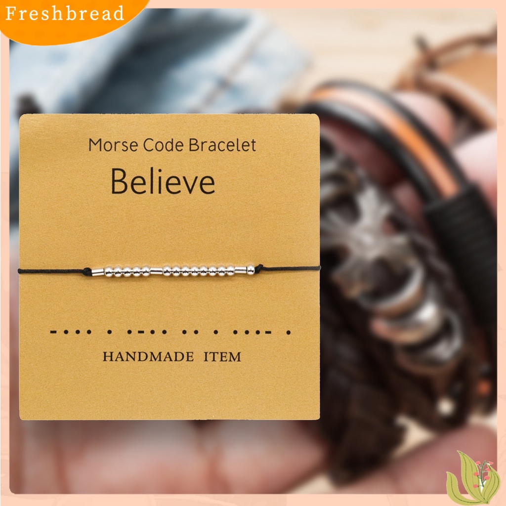 &lt; Freshbread &gt; Unisex Fashion Adjustable Morse Kode Gelang Persahabatan Perhiasan Dekorasi