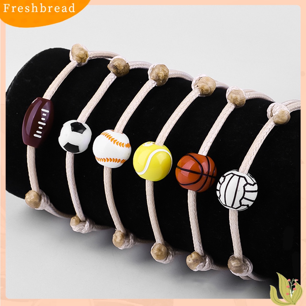 &lt; Freshbread &gt; Sprots Gelang Baseball Braided Unisex Handmade Bead Bracelet Gelang Untuk Pakaian Sehari-Hari