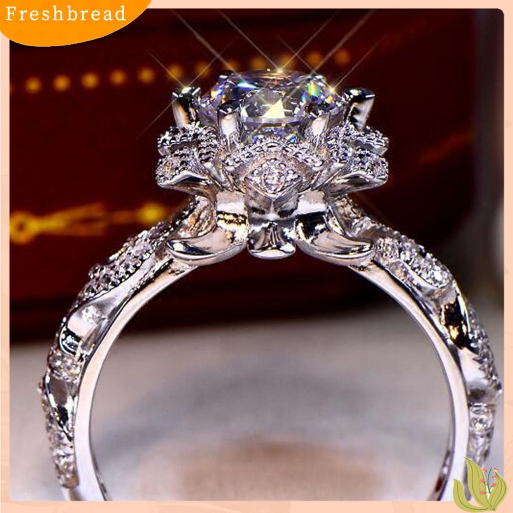 &lt; Freshbread &gt; Wanita Cincin Indah Berlian Imitasi Elegan Lady Ring Untuk Hari Valentine