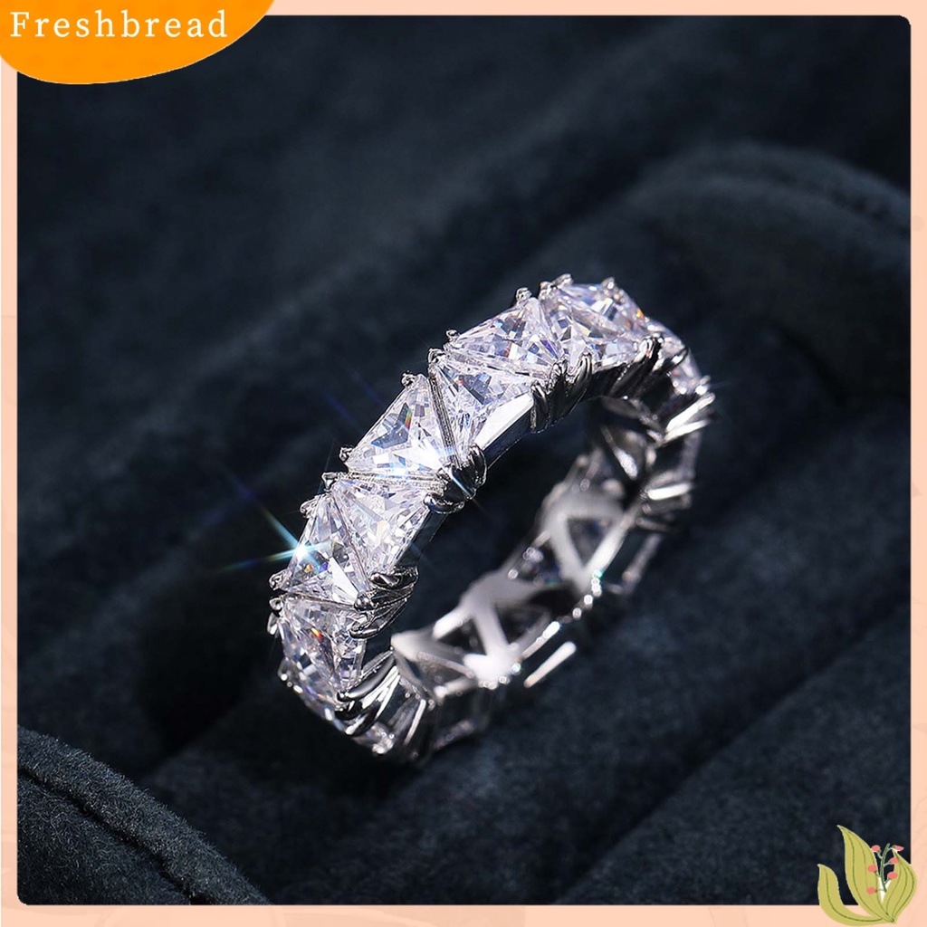 &lt; Freshbread &gt; Wanita Cincin Pengerjaan Halus Semua Pertandingan Tembaga Berkilau Elegan Jari Cincin Untuk Pertunangan