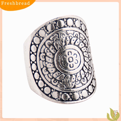 &lt; Freshbread &gt; New Bohemian Vintage Ukir Totem Etnik Perak Disepuh Midi Rings Set 4Pcs