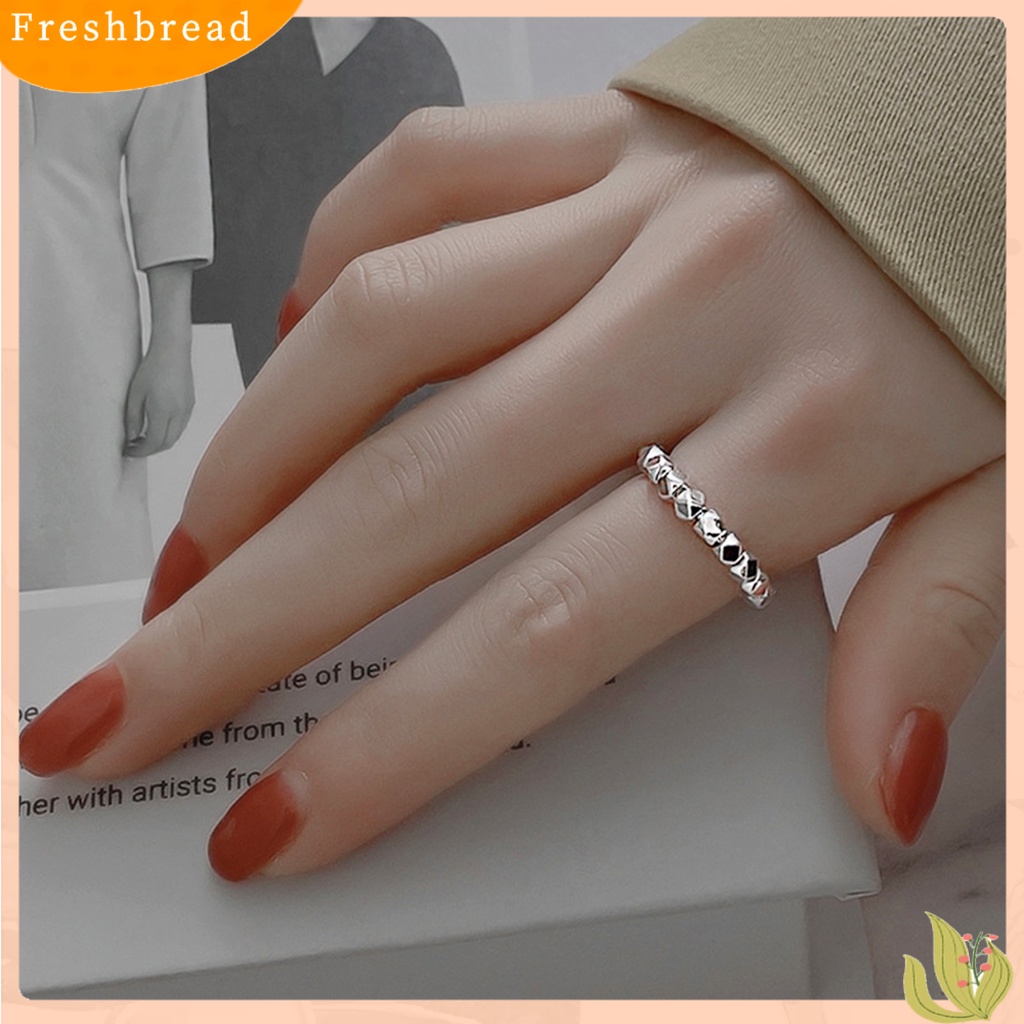 &lt; Freshbread &gt; Finger Ring Square Beads Opening Adjustable Ladies Korean Style Opening Ring Hadiah Hari Kasih Sayang