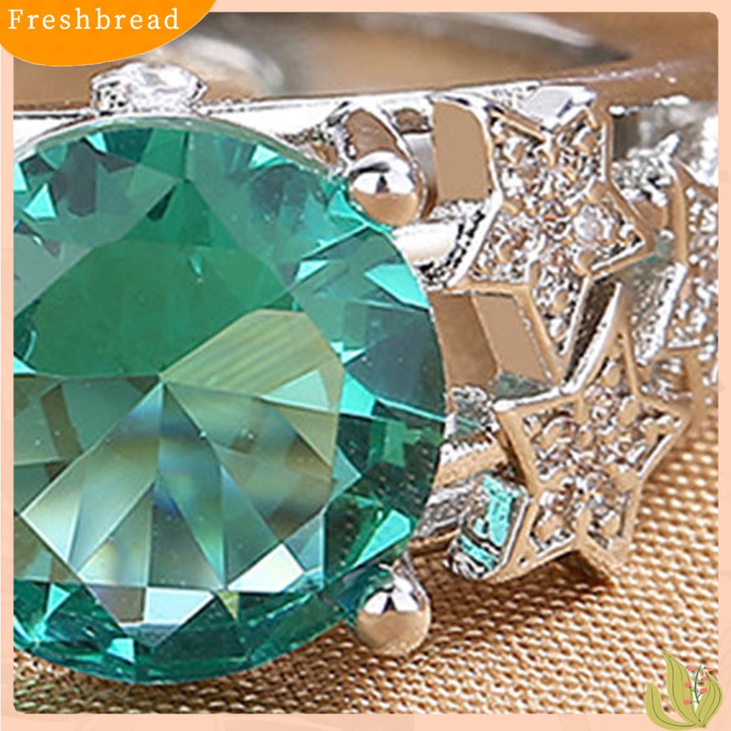 &lt; Freshbread &gt; Wanita Cincin Pembukaan Dapat Disesuaikan Berongga Lima Titik Bintang Retro Hadiah Berlian Imitasi Tertanam Wanita Jari Cincin Perhiasan Fashion