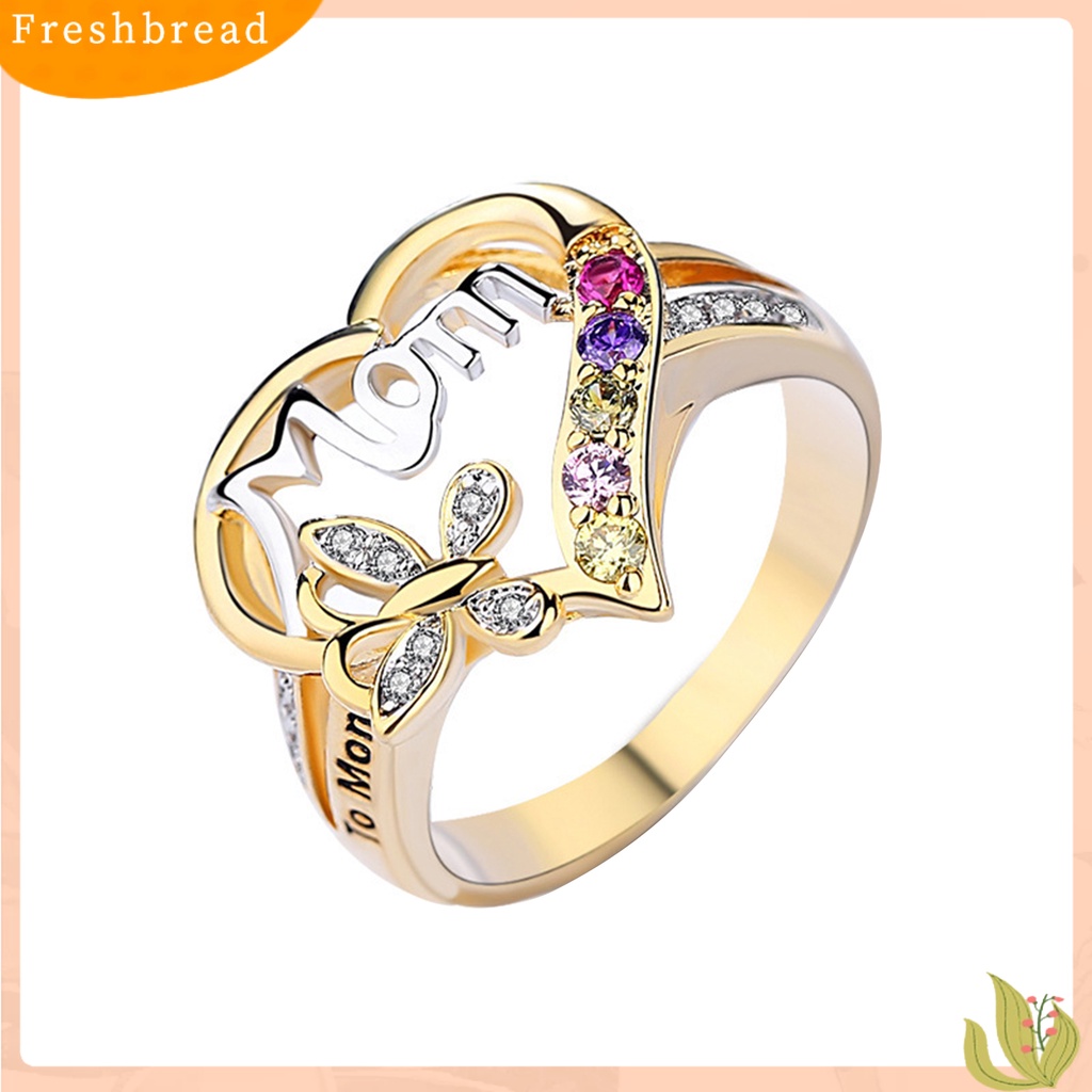 &lt; Freshbread &gt; Cincin Jari Berlian Imitasi Emerald Pengerjaan Halus Shiny Knuckle Ring Untuk Ibu