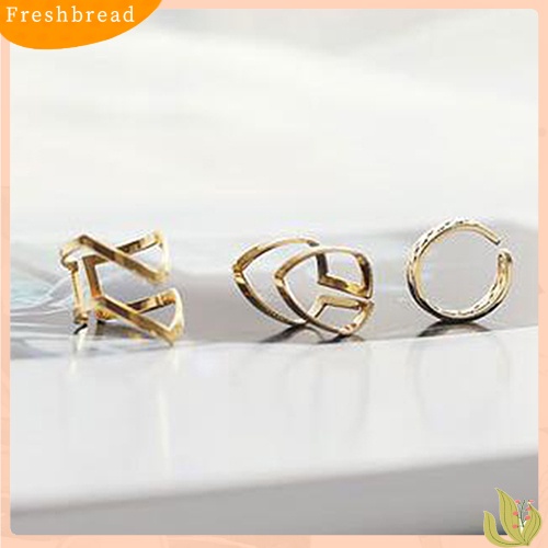 &lt; Freshbread &gt; 3Pcs/Set Fashion Wanita Panah Berongga Midi Buku Jari Terbuka Cincin Band Hadiah