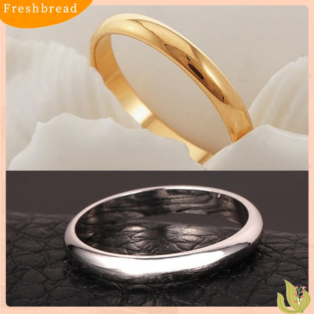 &lt; Freshbread &gt; Cincin Hadiah Perhiasan Sederhana Bahan Titanium Steel Cincin Band Pasangan Sederhana Untuk Perjamuan