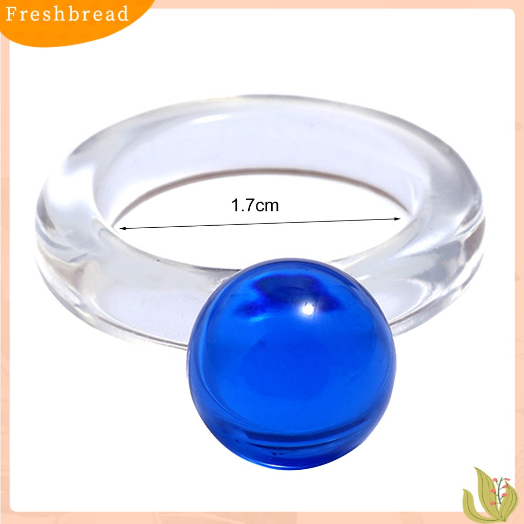 &lt; Freshbread &gt; Cincin Wanita Transparan Palsu Bola Kristal Perhiasan All Match Round Ring Untuk Pacaran