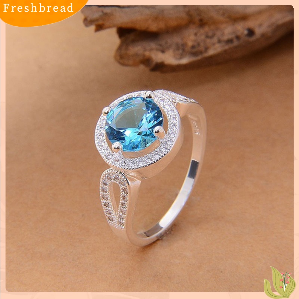 &lt; Freshbread &gt; Wanita Fashion Cubic Zirconia Tergabung Pertunangan Pernikahan Jari Cincin Perhiasan Hadiah