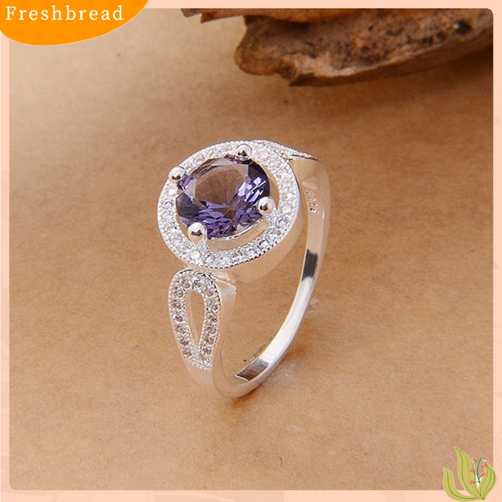 &lt; Freshbread &gt; Wanita Fashion Cubic Zirconia Tergabung Pertunangan Pernikahan Jari Cincin Perhiasan Hadiah