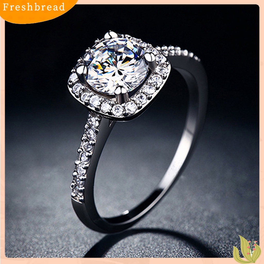 &lt; Freshbread &gt; Ring Cincin Kawin Ringan Lapis Emas Putih Bahan Alloy Lapis Emas Putih Untuk Pesta