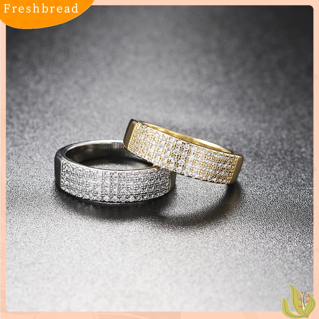 &lt; Freshbread &gt; Wanita Cincin High-end Stainless Indah Antikarat Kokoh Tidak Luntur Berlian Imitasi Mengkilap Permukaan Halus Colorfast Lady Finger Ring Hadiah