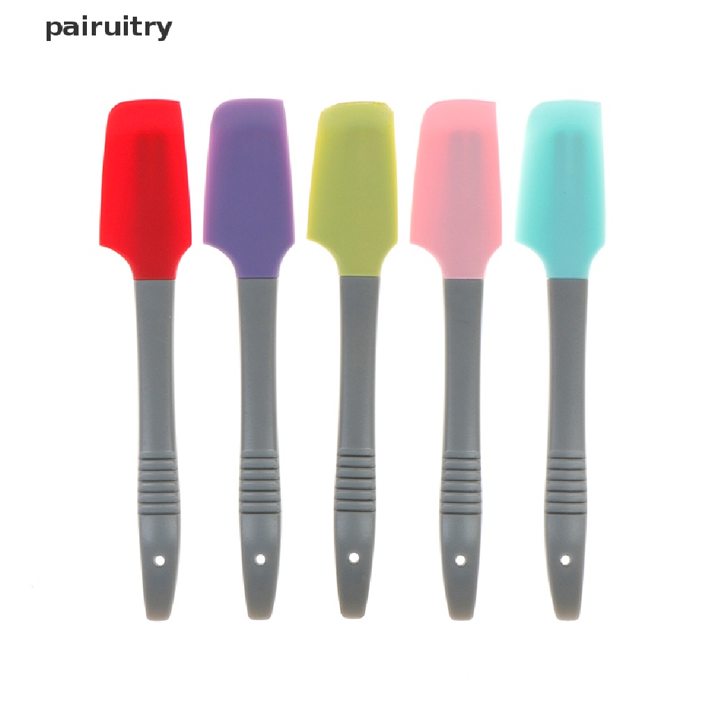 Prt 1pc Spatula Kue Mentega Krim Silikon Mini Pencampur Adonan Scraper Brush PRT