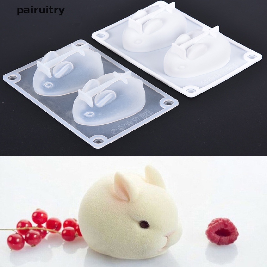 Prt 3D Easter Bunny Mold High Flexible Silicone Mousse Dessert Jelly Cetakan Kue PRT