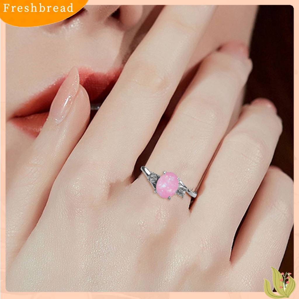 &lt; Freshbread &gt; Wanita Cincin Indah Oval Opal Berlian Imitasi Knuckle Ring Jari Dekorasi