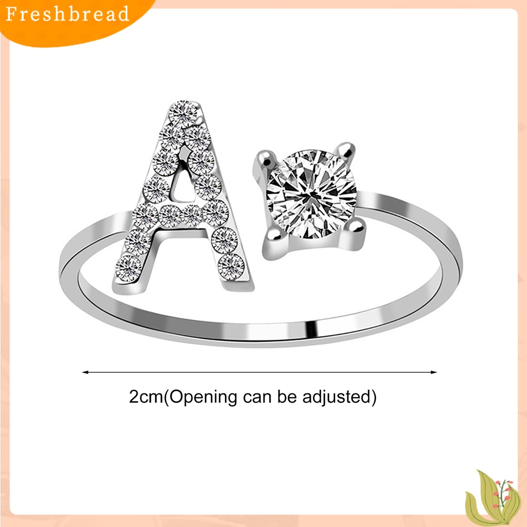 &lt; Freshbread &gt; Cincin Bukaan Huruf A-Z Golden Adjustable Finger Ring Untuk Pakaian Sehari-Hari